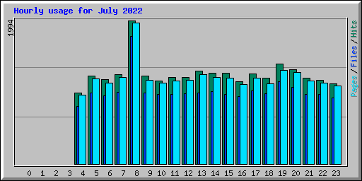 Hourly usage for July 2022